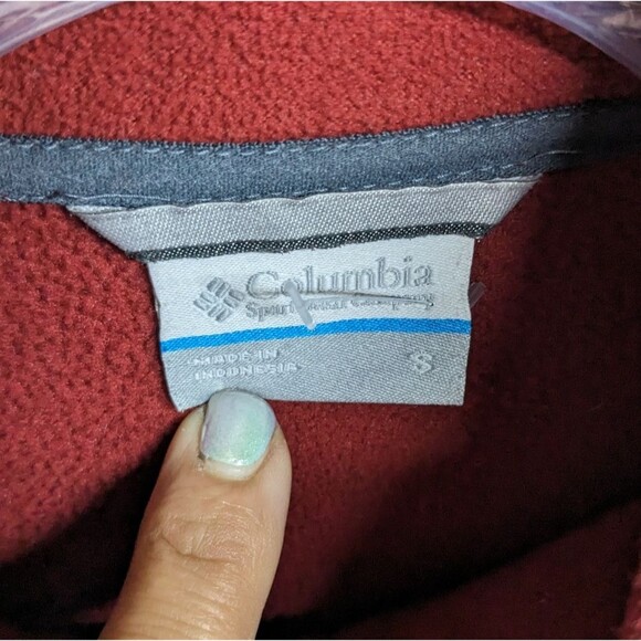 Columbia Sweater Men Small Long Sleeve Fleece Full Zip Sweater Red / Brick S - Picture 5 of 6
